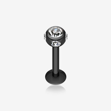 Colorline PVD Aurora Gem Ball Steel Labret-Black/Clear